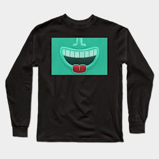 Aqua Tiki Smile Mask! (Red Tongue Version) Long Sleeve T-Shirt